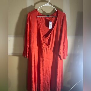 Torrid Vibrant Red Long Sleeve Dress